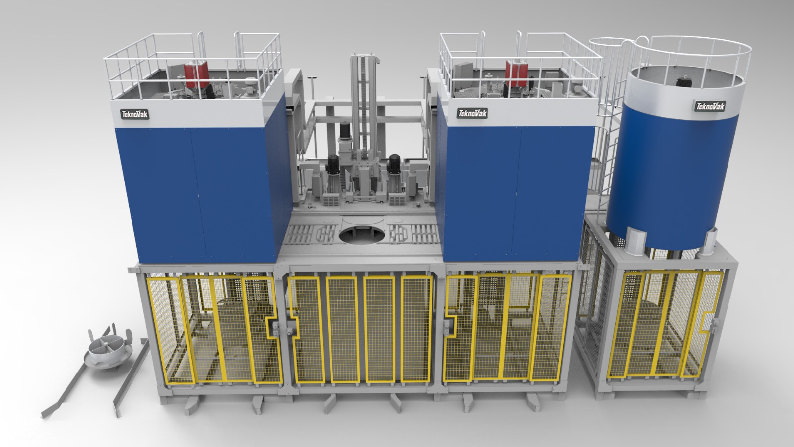 3Д модель модульной колпаковой линии Текновак